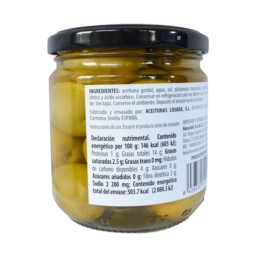 Losada - Aceitunas Gordal Con Hueso 345g Conservas Losada