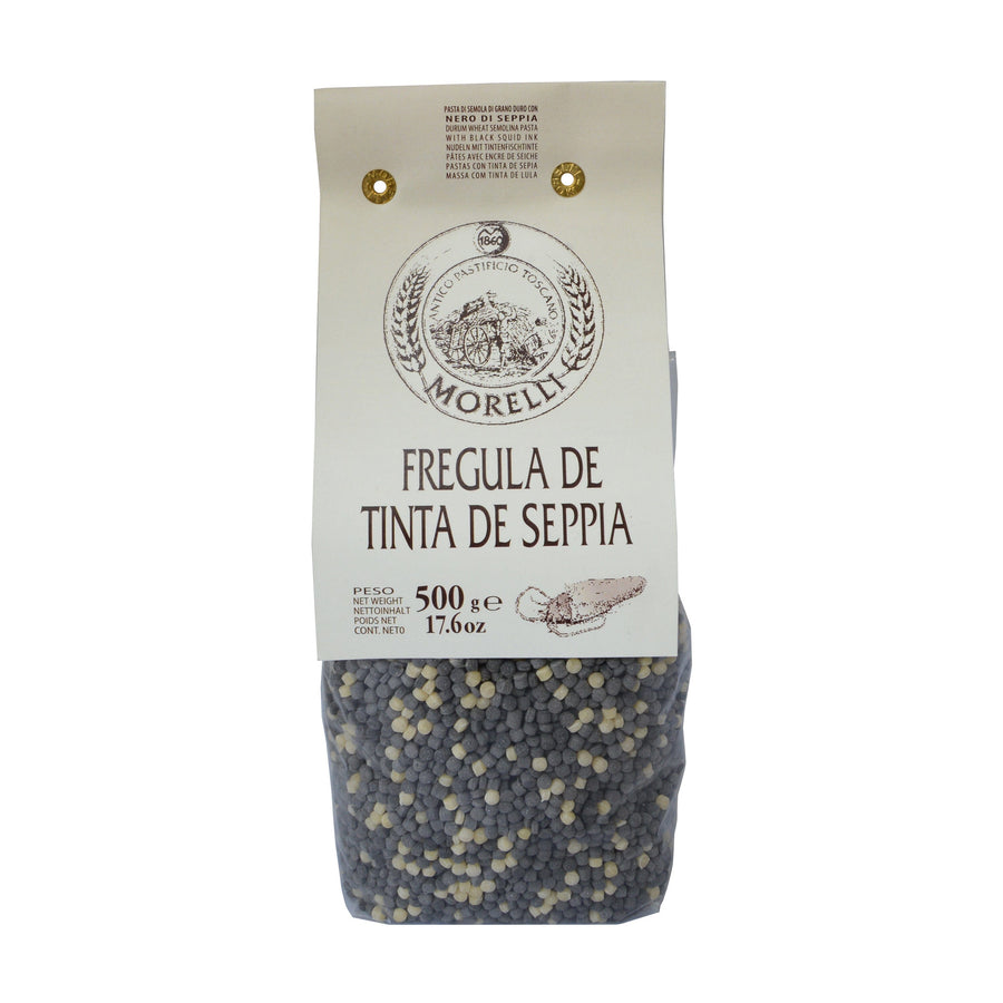 Morelli - Fregula Tinta de Sepia y Grano Duro 500g Pasta Morelli